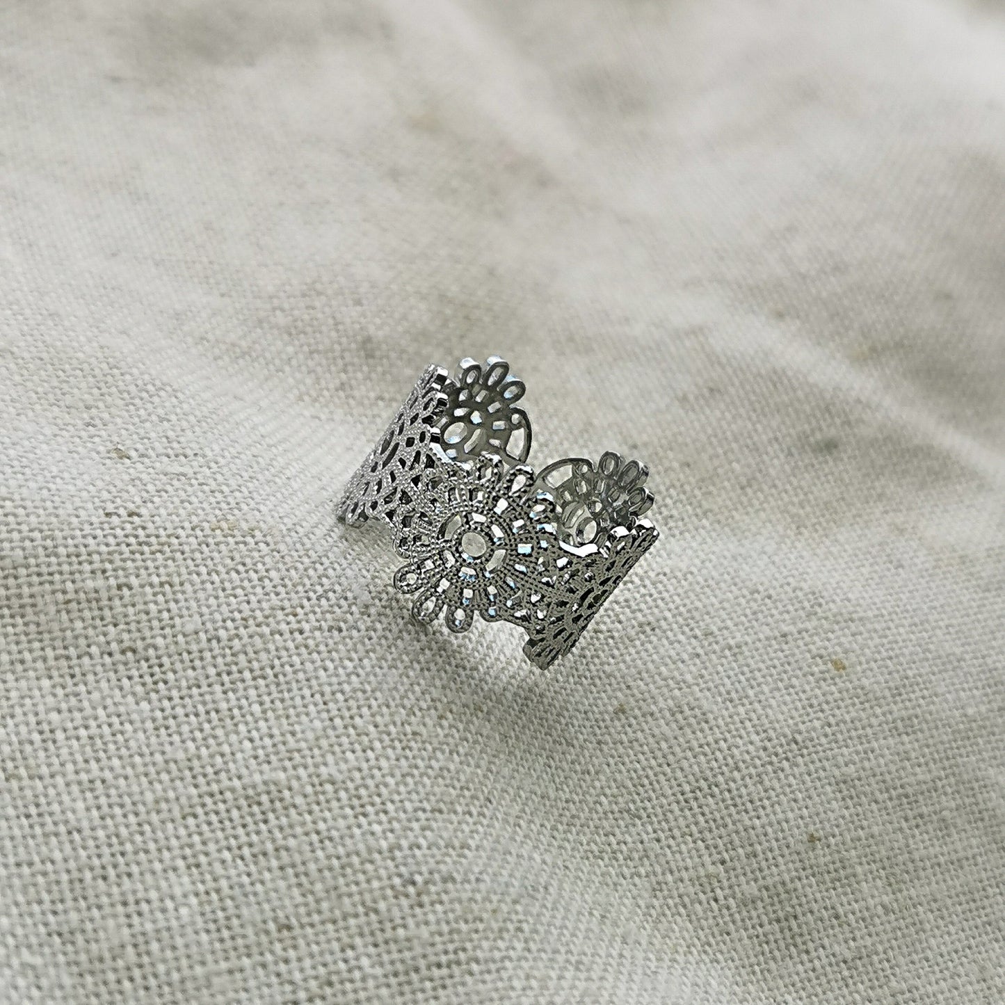 Bague ambre argenté